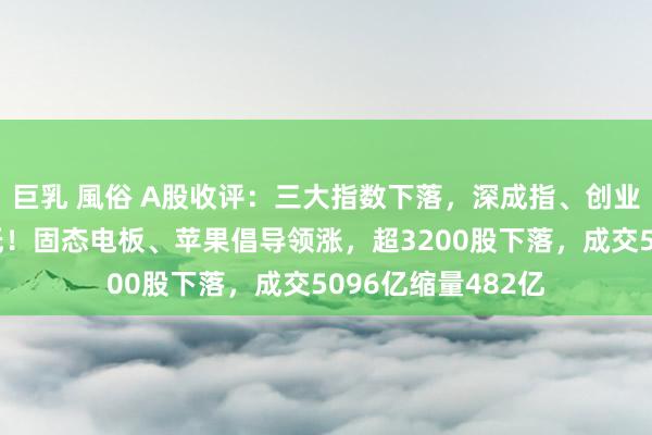 巨乳 風俗 A股收评：三大指数下落，深成指、创业板指均创阶段新低！固态电板、苹果倡导领涨，超3200股下落，成交5096亿缩量482亿