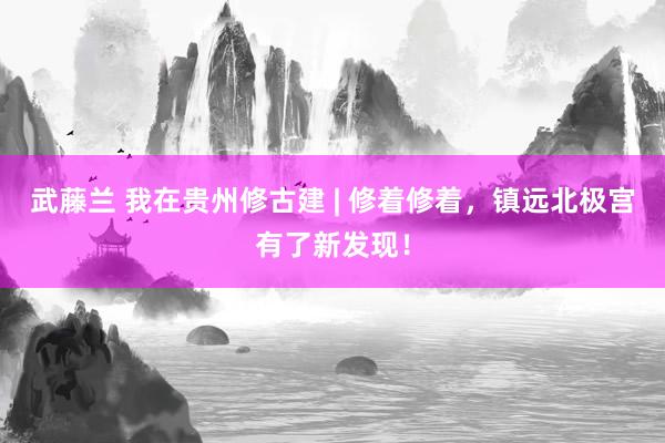 武藤兰 我在贵州修古建 | 修着修着，镇远北极宫有了新发现！