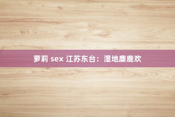 萝莉 sex 江苏东台：湿地麋鹿欢